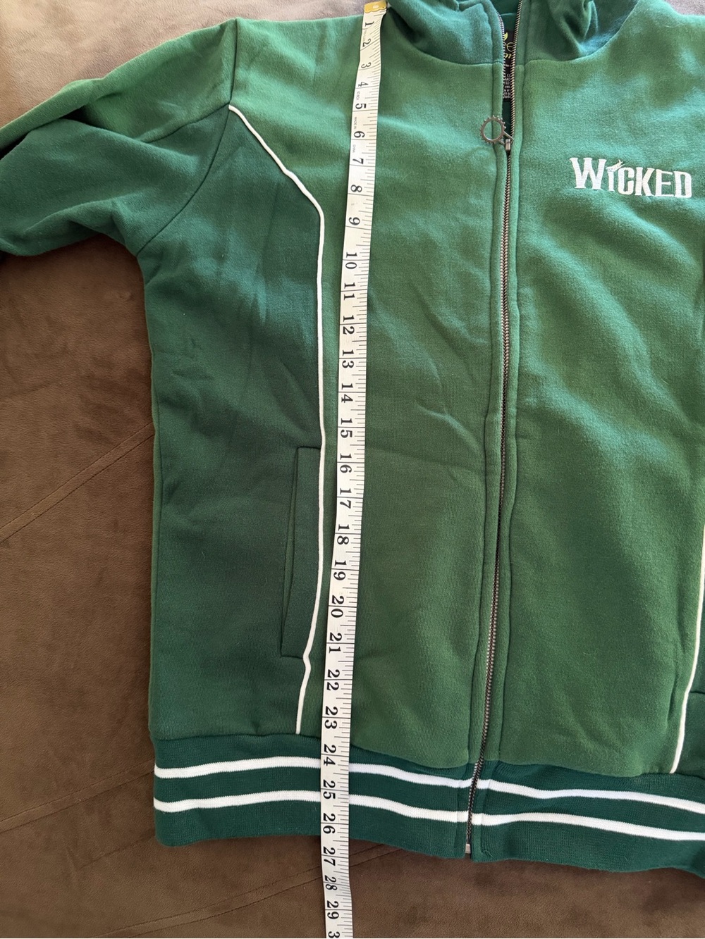 Wicked Green Full-Zip Hoodie Jacket Unisex  size Medium BROADWAY - Picture 11 of 12